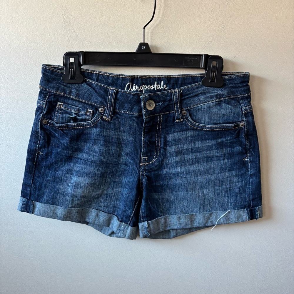 Aeropostale Boyfriend Dark Wash Jean Shorts